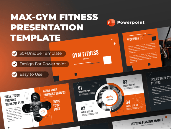 Max-GYM Presentation PowerPoint Template: Elevating Your Brand