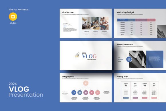 Vlog Google Slides Presentation Template: Clean, Contemporary Design
